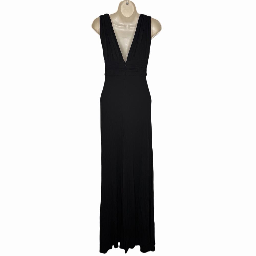 Issa London Evening Black V Neck Sleeveless Mesh Long Maxi Dress Size 2 - Picture 7 of 7